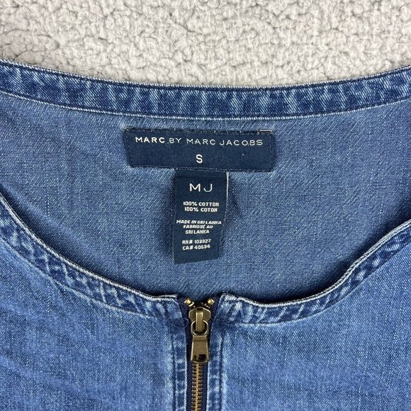 Marc By Marc Jacobs Blue Denim Tunic Dress Womens Size Small MJ Vintage - Picture 2 of 6